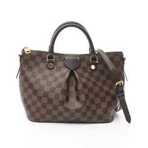 Louis Vuitton Siena Damier Ebene Brown Handbag Canvas Leather